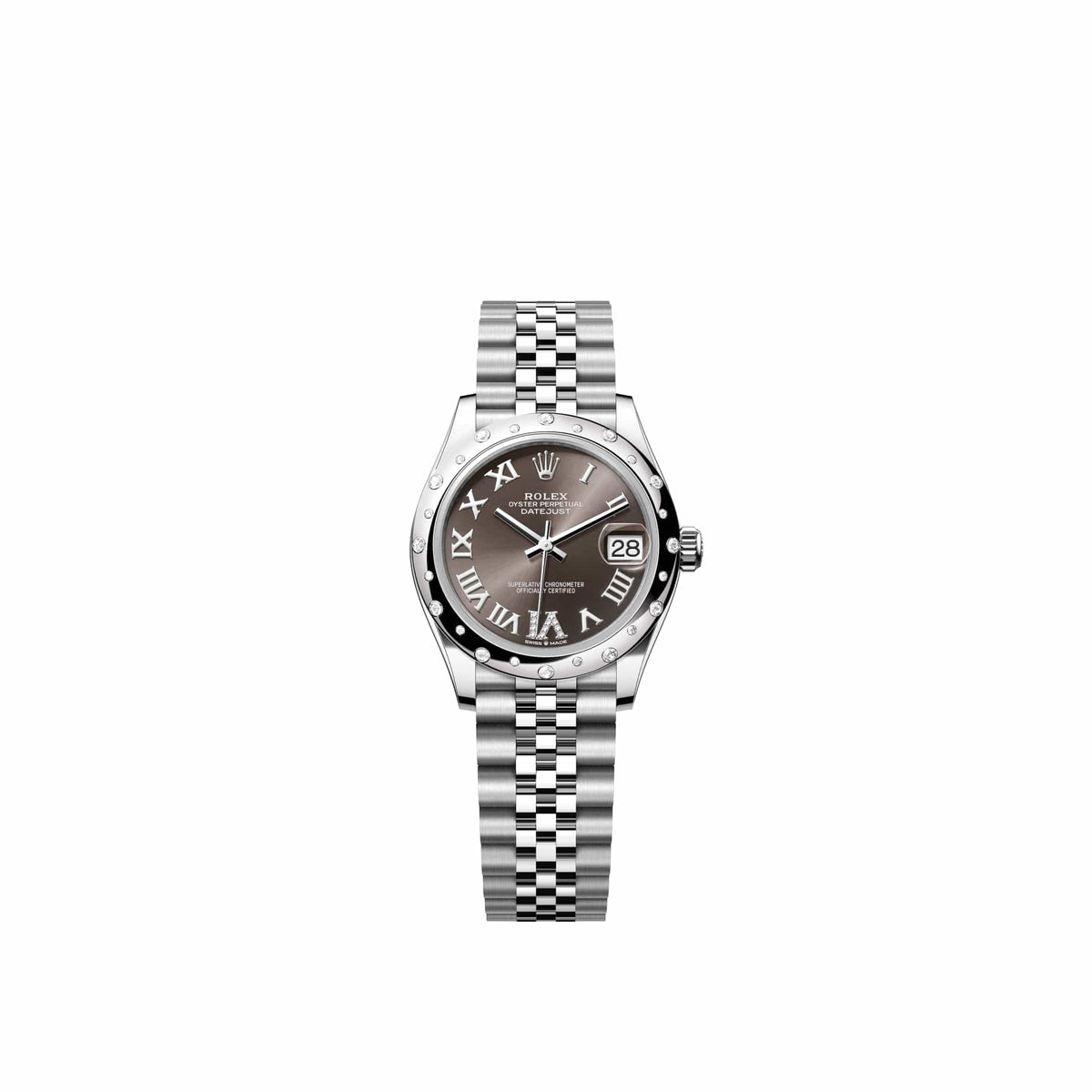 Rolex Datejust 31 278344RBR Stainless Steel Dark Grey Diamond Roman Dial Jubilee Diamond Bezel (2026)