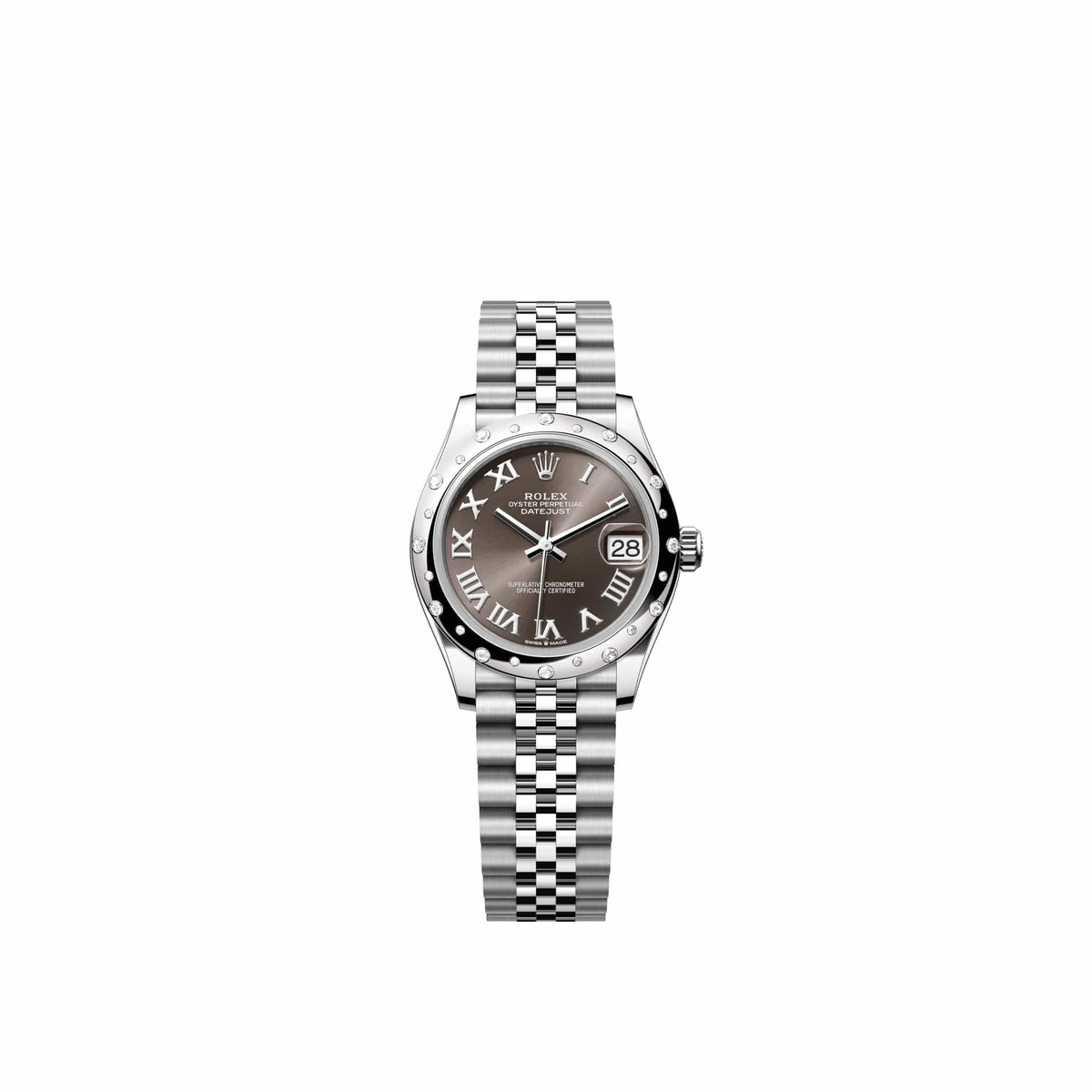 Rolex Datejust 31 278344RBR Stainless Steel Dark Grey Roman Dial Jubilee Diamond Bezel (2026)