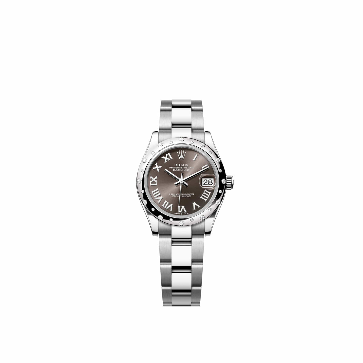 Rolex Datejust 31 278344RBR Stainless Steel Dark Grey Roman Dial Oyster Diamond Bezel (2026)