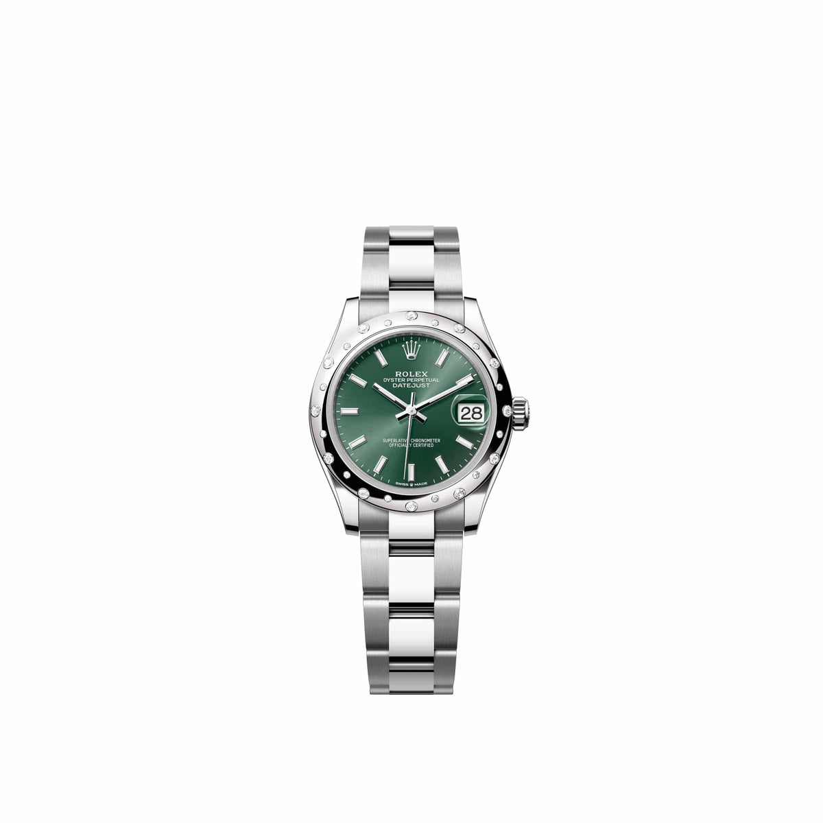 Rolex Datejust 31 278344RBR Stainless Steel Mint Green Dial Oyster Diamond Bezel (2026)