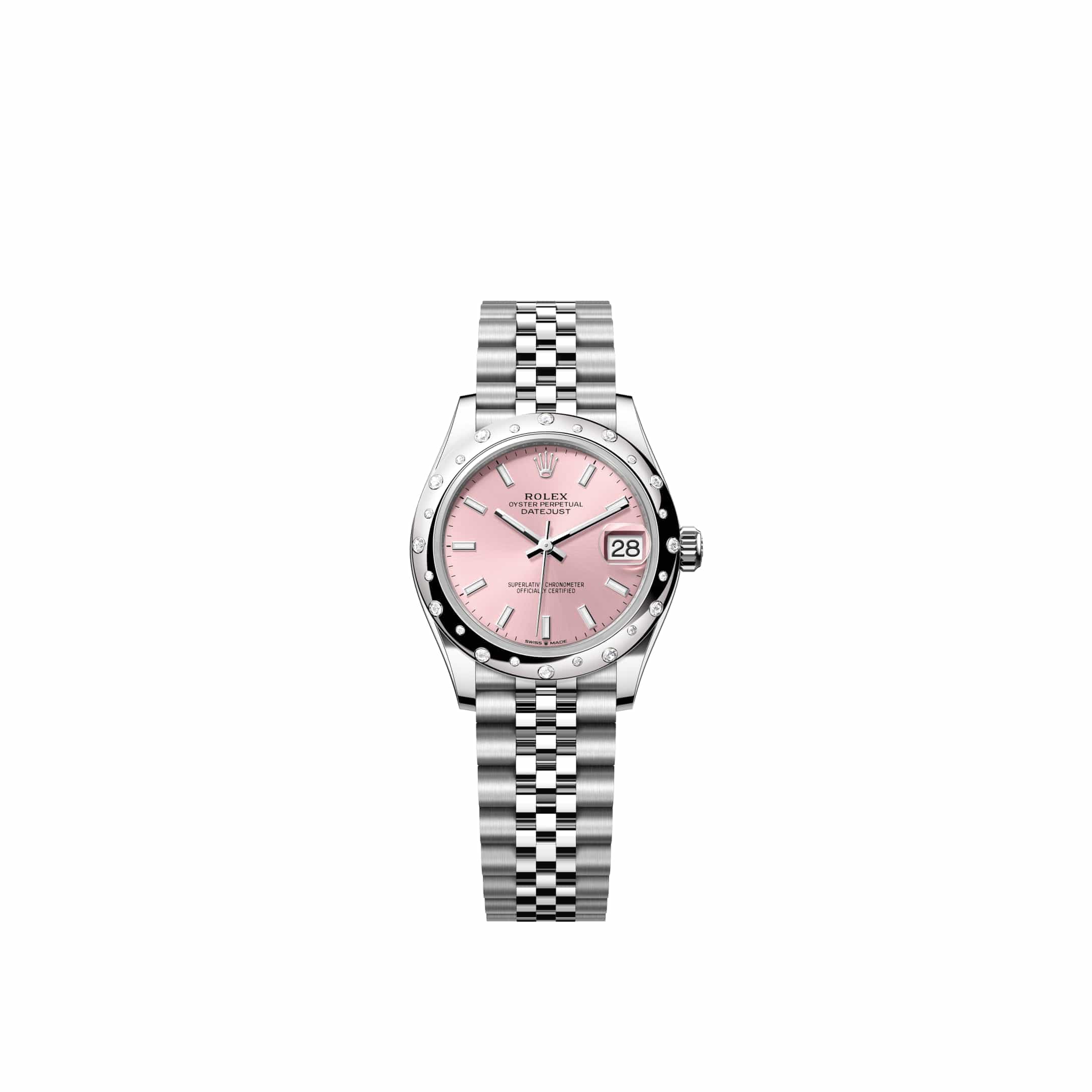 Rolex Datejust 31 278344RBR Stainless Steel Pink Dial Jubilee Diamond Bezel (2026)