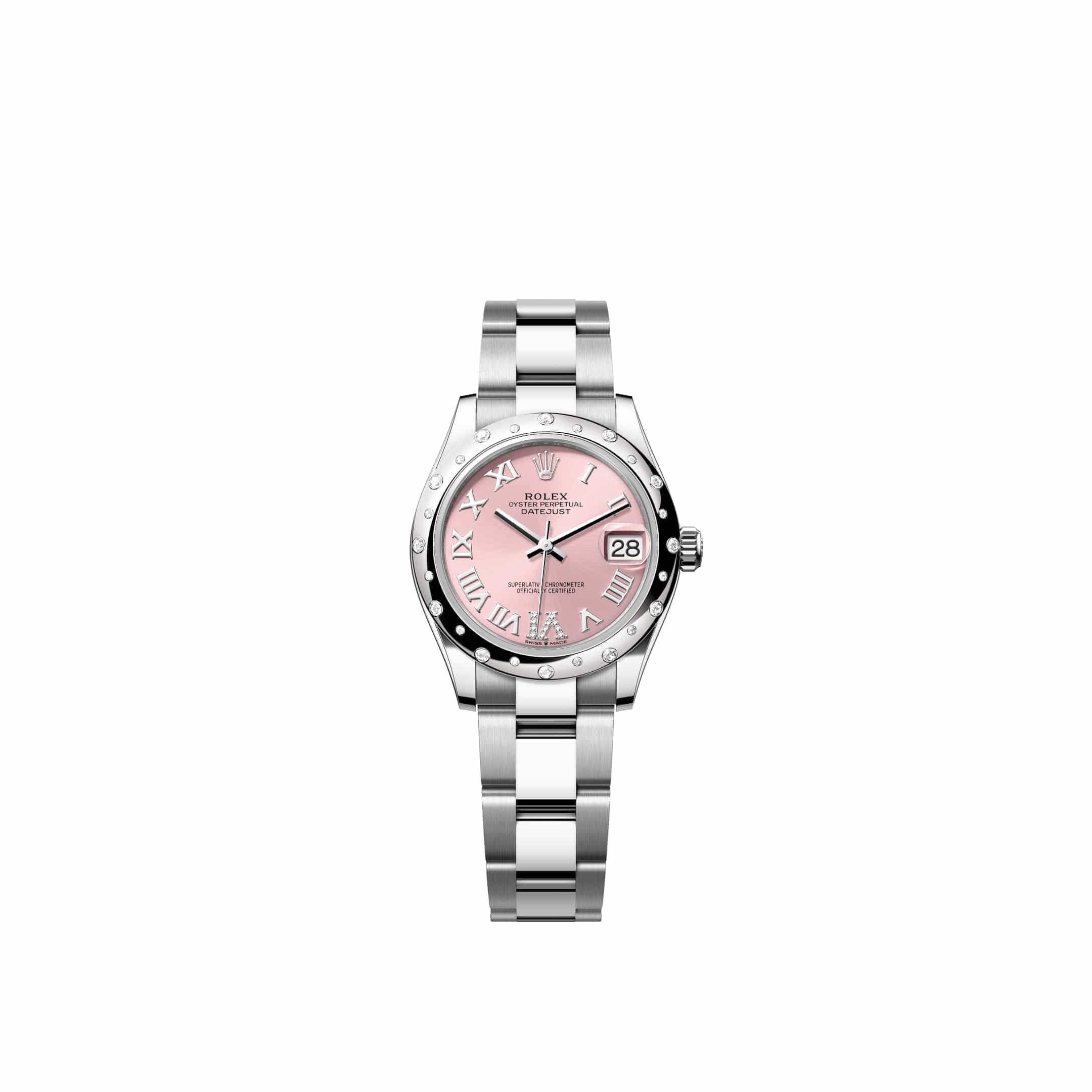 Rolex Datejust 31 278344RBR Stainless Steel Pink Diamond Roman Dial Oyster Diamond Bezel (2026)