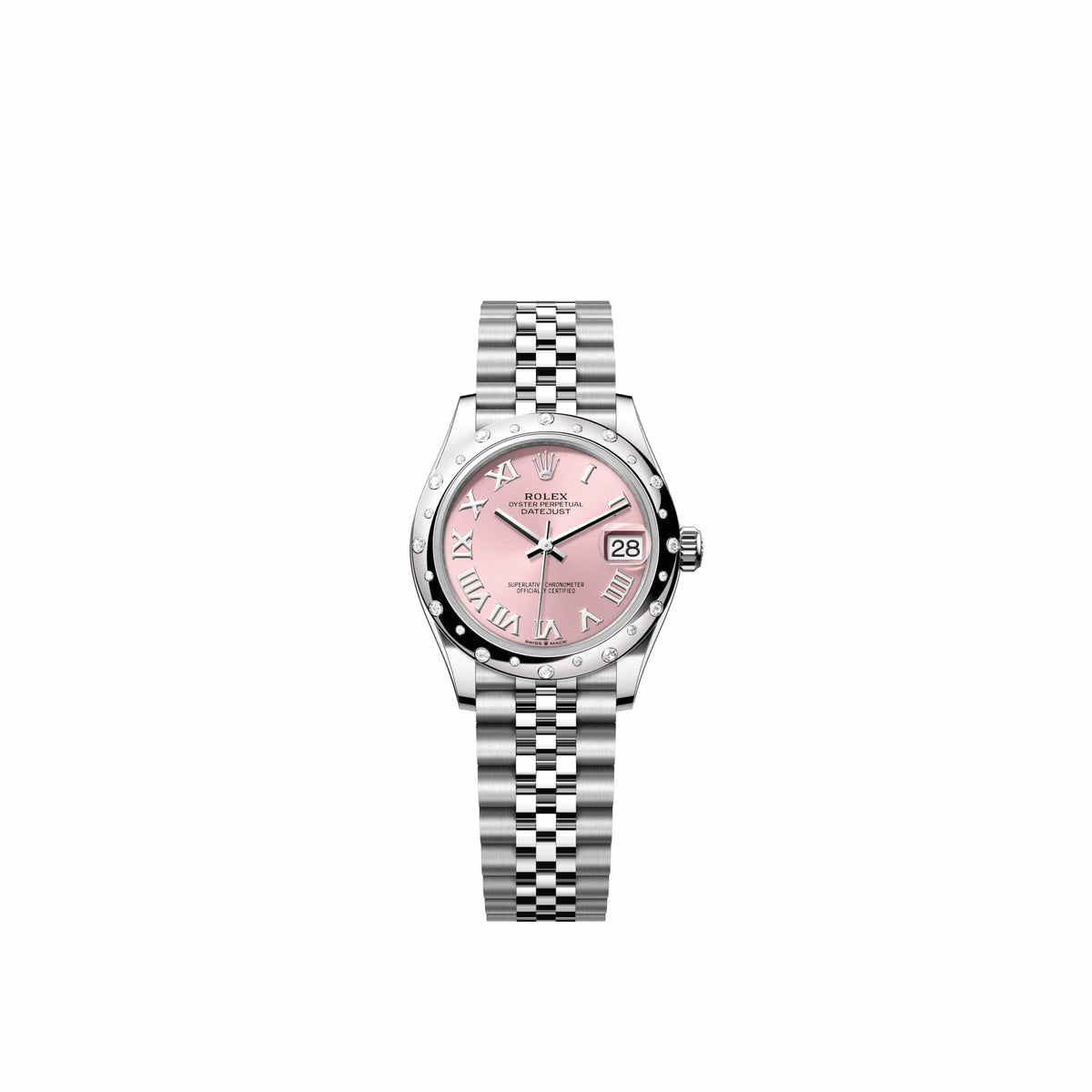 Rolex Datejust 31 278344RBR Stainless Steel Pink Roman Dial Jubilee Diamond Bezel (2026)