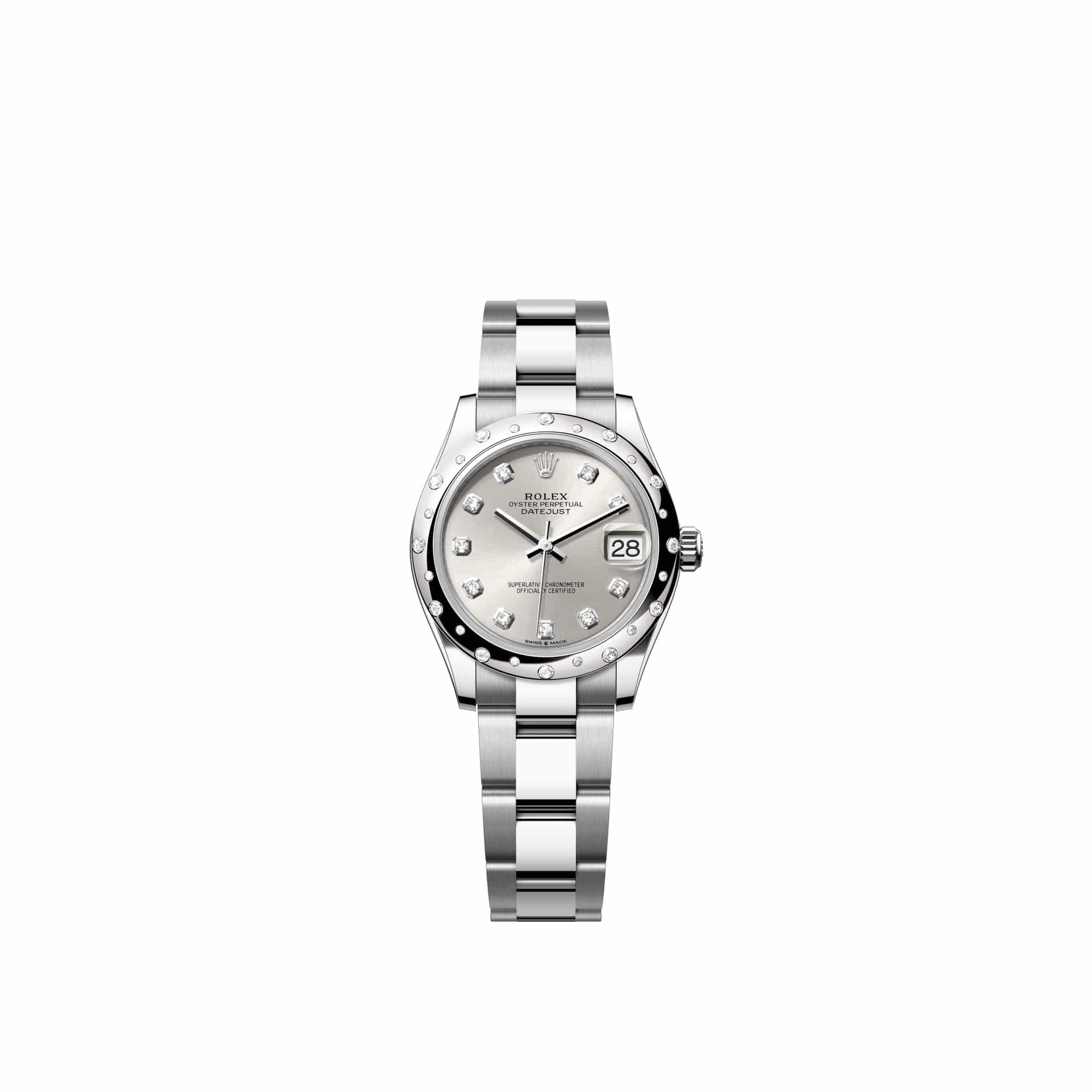 Rolex Datejust 31 278344RBR Stainless Steel Silver Diamond Dial
