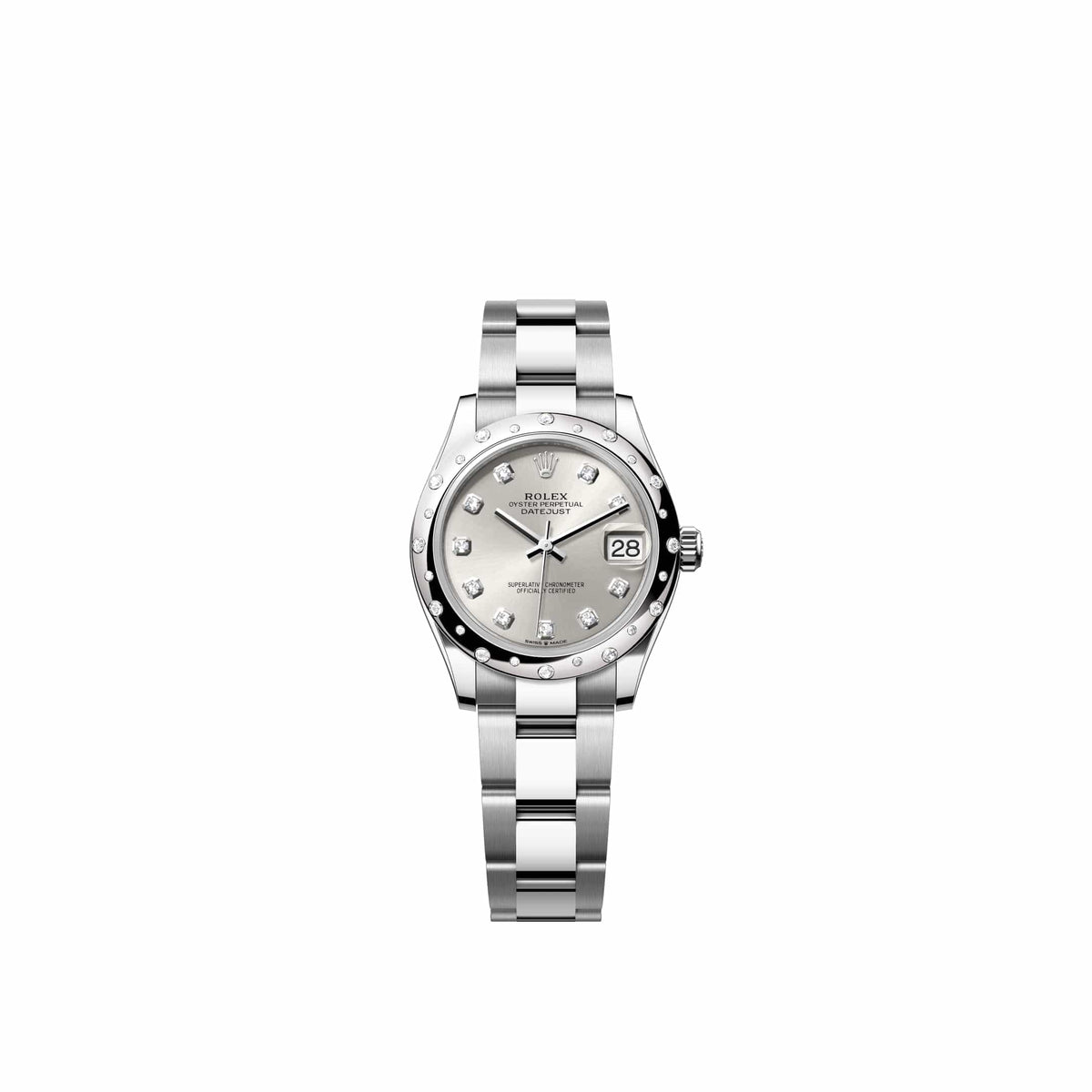 Rolex Datejust 31 278344RBR Stainless Steel Silver Diamond Dial Oyster Diamond Bezel (2026)