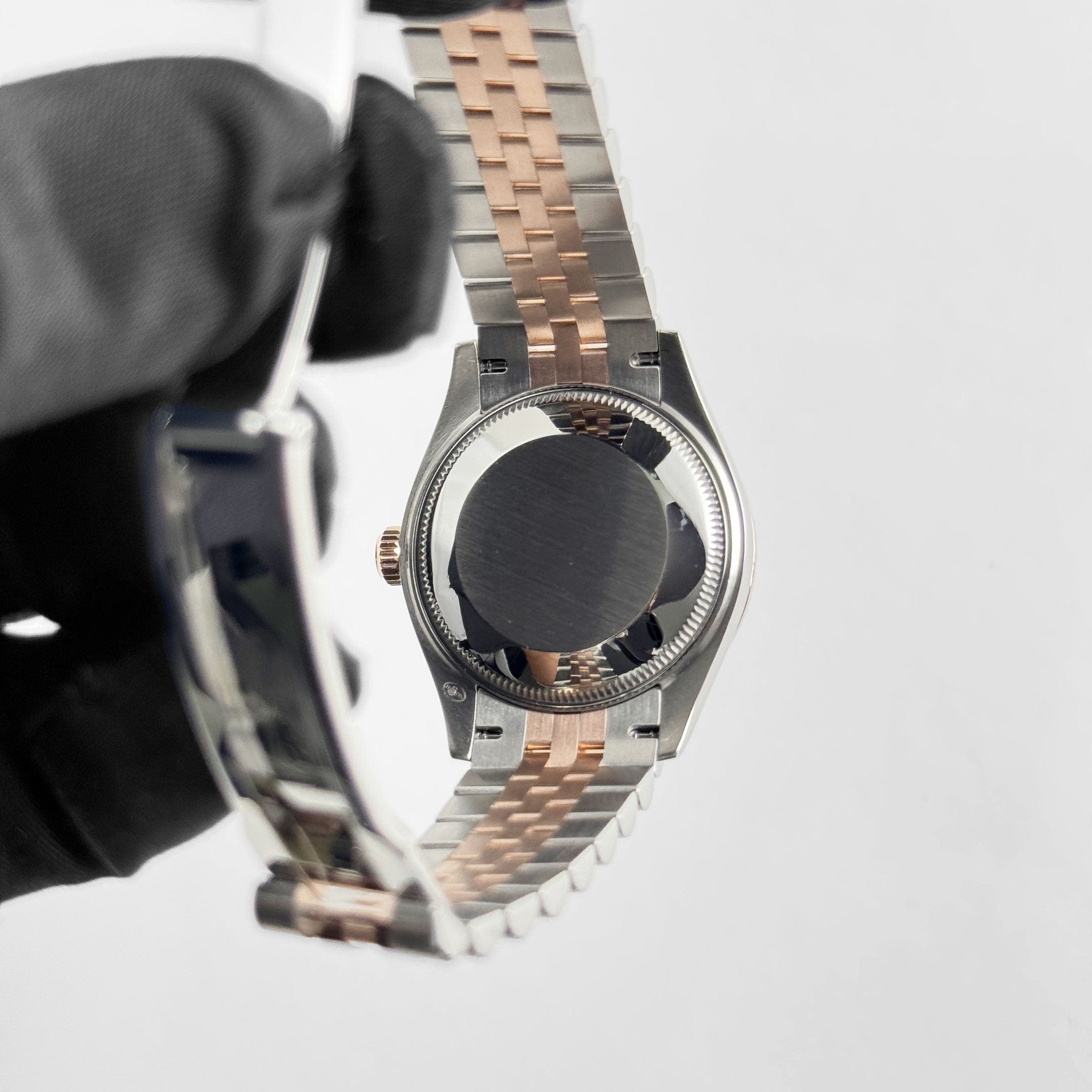 Rolex Datejust 31 278381RBR 'Ladies' Stainless Steel Rose Gold Brown Roman Numerals Diamond Dial Diamond Bezel Jubilee