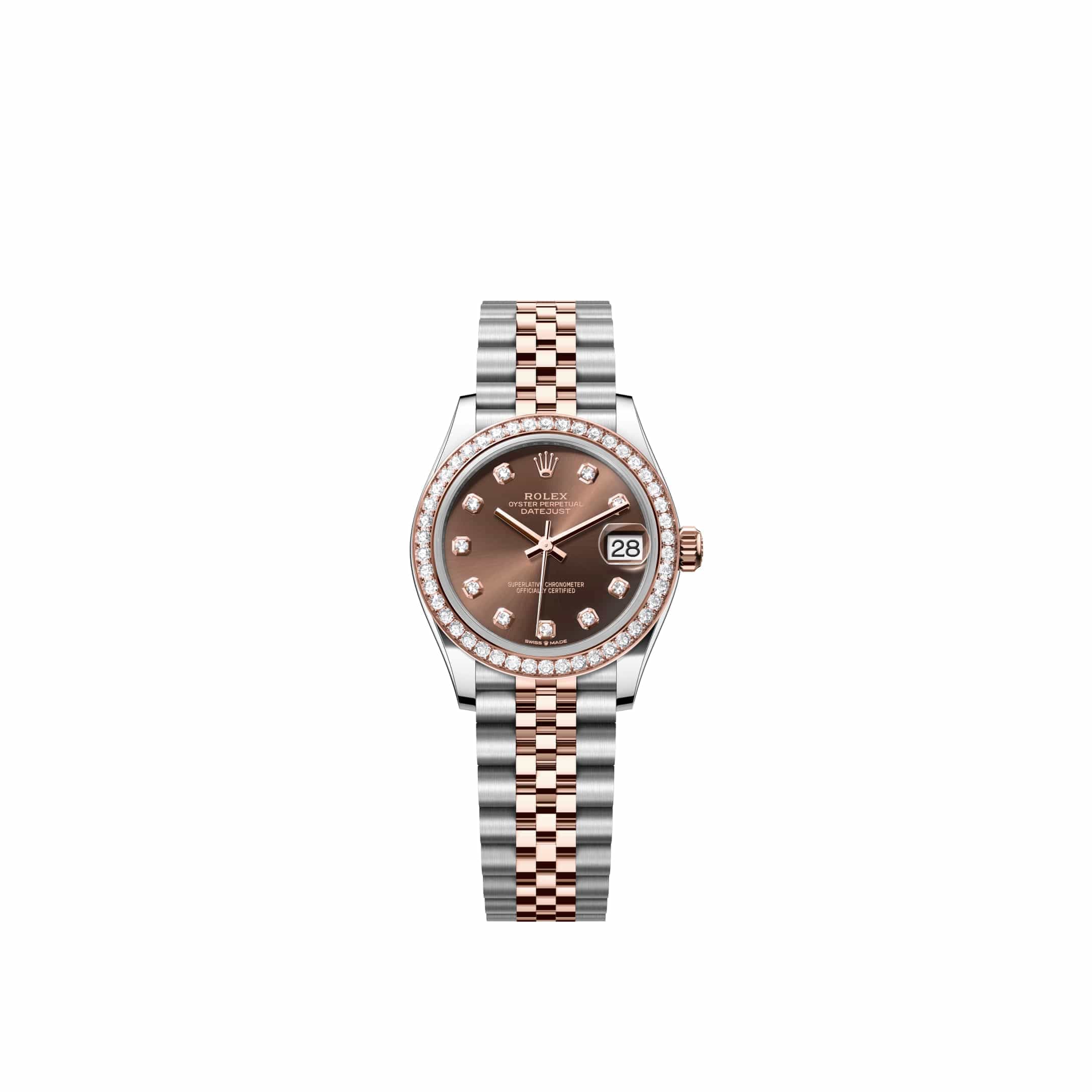 Rolex Datejust 31 278381RBR Rose Gold Stainless Steel Chocolate Diamond Dial Jubilee Diamond Bezel (2026)