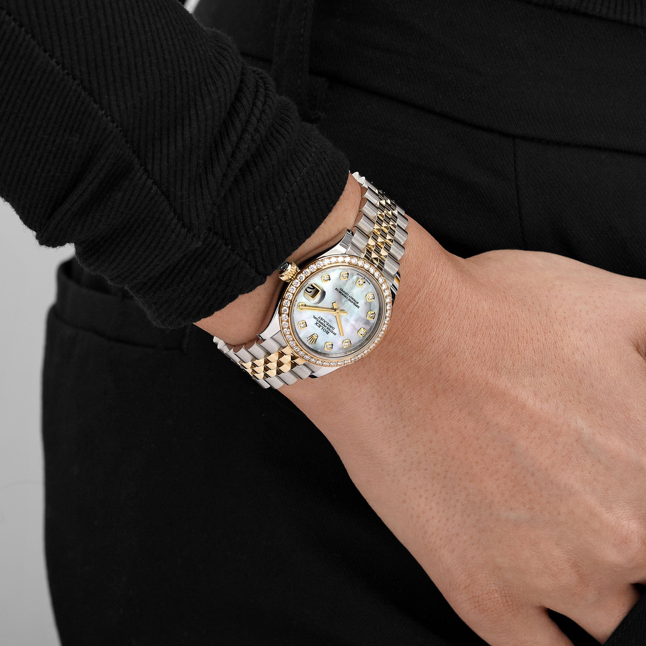 Rolex Datejust 31 278383RBR 'Ladies' Stainless Steel Yellow Gold Mother of Pearl Diamond Dial Diamond Bezel Jubilee (2026)