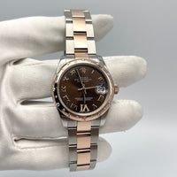 Thumbnail for Luxury Watch Rolex Datejust 31 Ladies' Rose Gold & Stainless Steel Chocolate Dial 178341 Wrist Aficionado