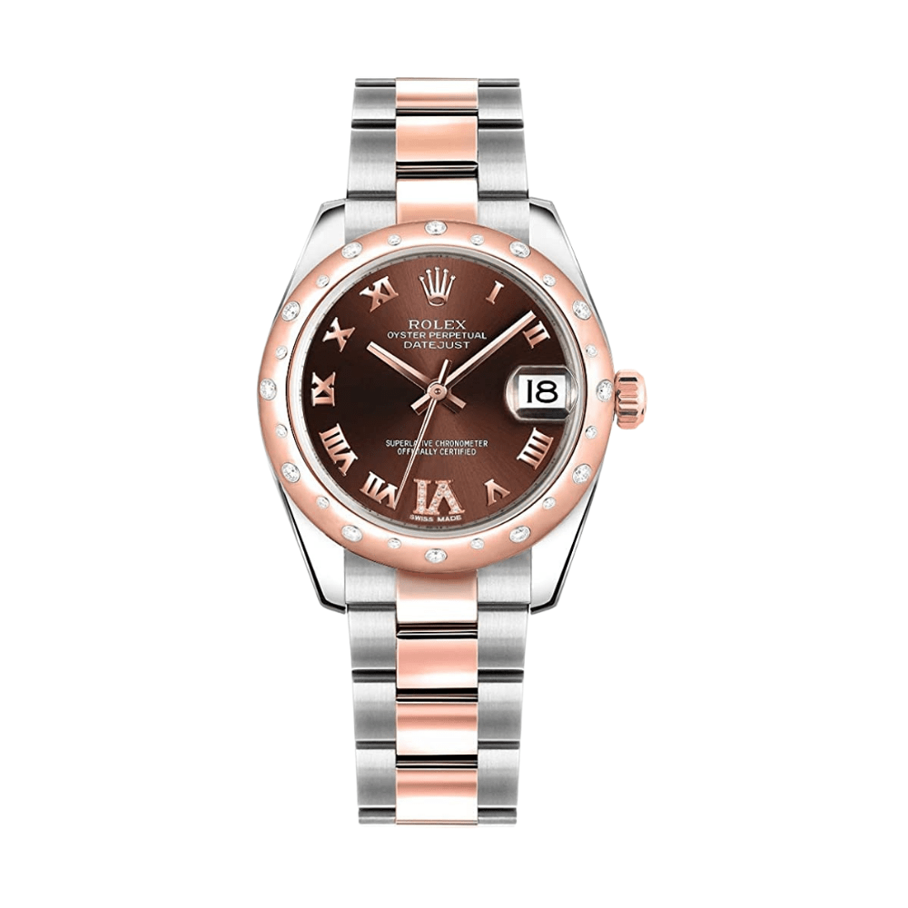 Luxury Watch Rolex Datejust 31 Ladies' Rose Gold & Stainless Steel Chocolate Dial 178341 Wrist Aficionado