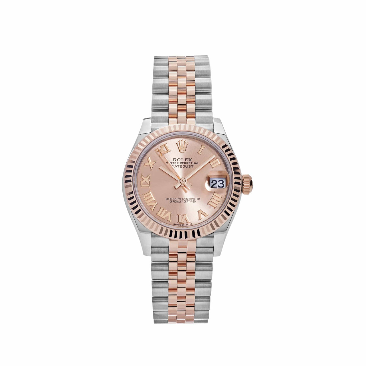 Luxury Watch Rolex Datejust 31 Rose Gold Stainless Steel Rose Dial Roman Numerals Jubilee 278271 Wrist Aficionado