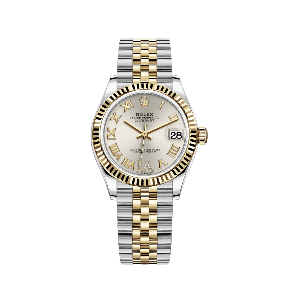 Luxury Watch Rolex Datejust 31 Yellow Gold & Stainless Steel Silver Dial 278273 Wrist Aficionado