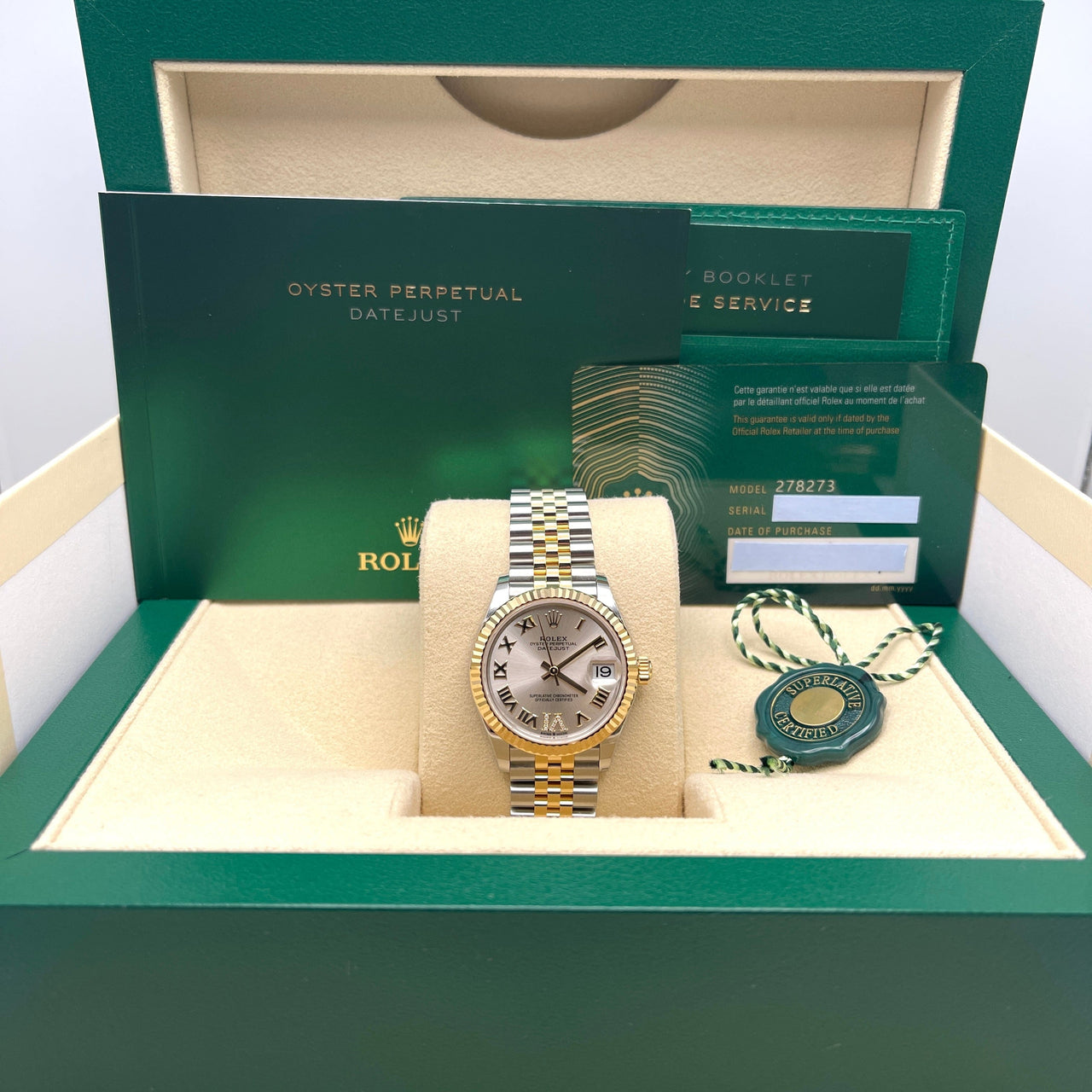 Luxury Watch Rolex Datejust 31 Yellow Gold & Stainless Steel Silver Dial 278273 Wrist Aficionado
