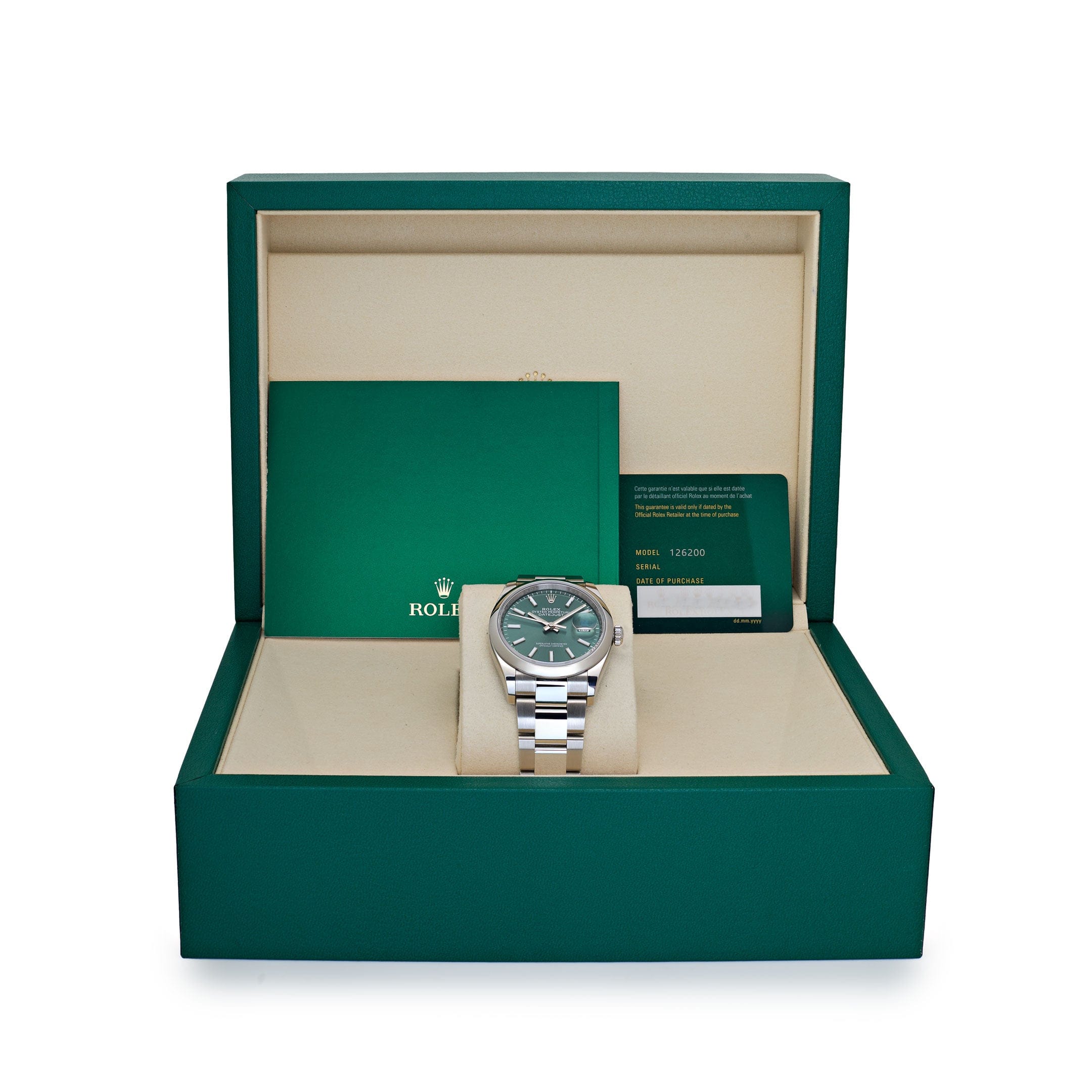 Rolex Datejust 36 126200 Stainless Steel Mint Green Dial Oyster (2025)