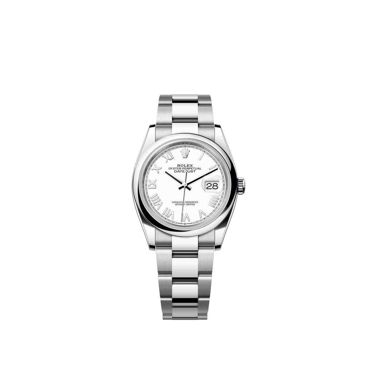 Rolex Datejust 36 126200 Stainless Steel White Roman Dial Oyster (2026)