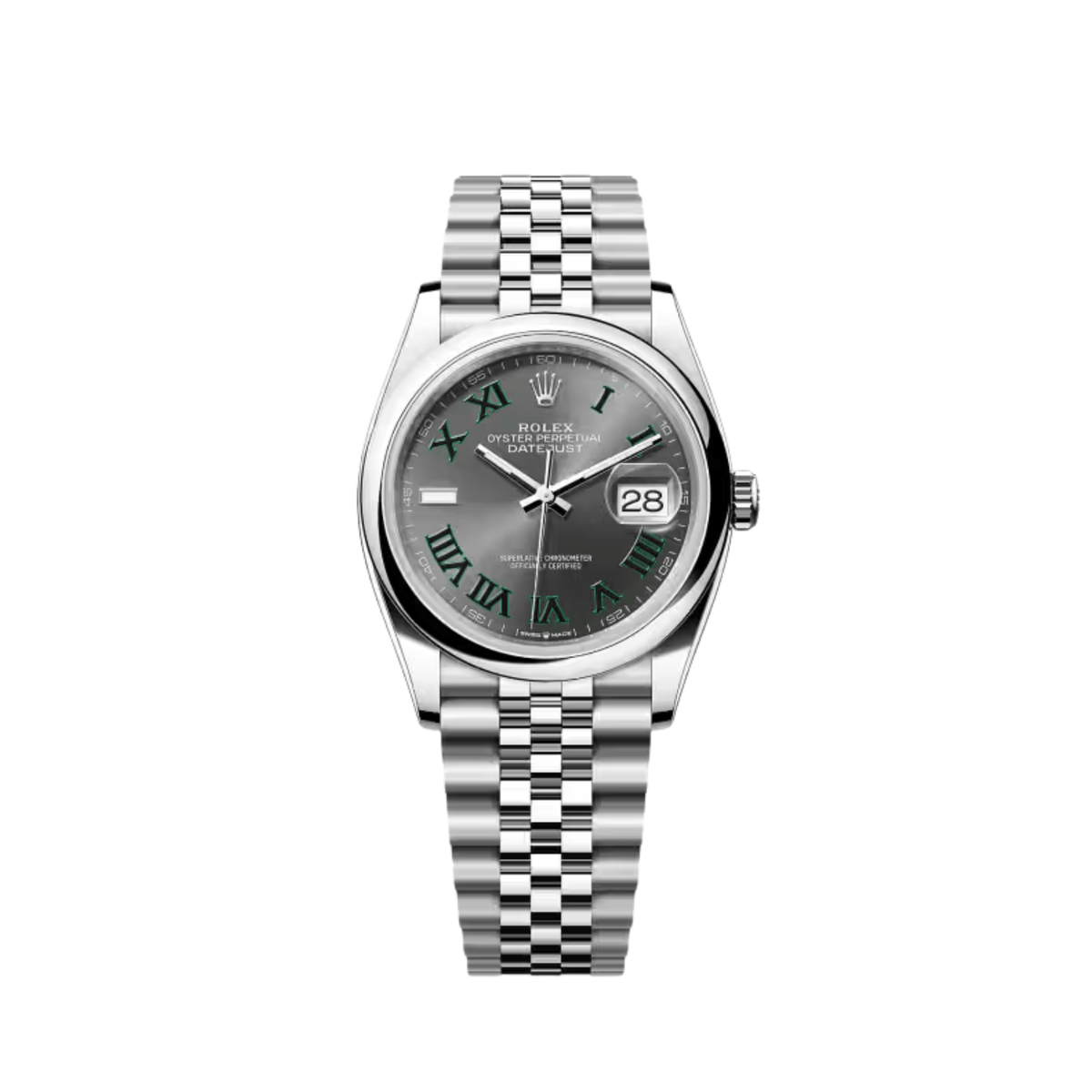 Rolex Datejust 36 126200 Stainless Steel 'Wimbledon' Slate Dial Jubilee (2026)