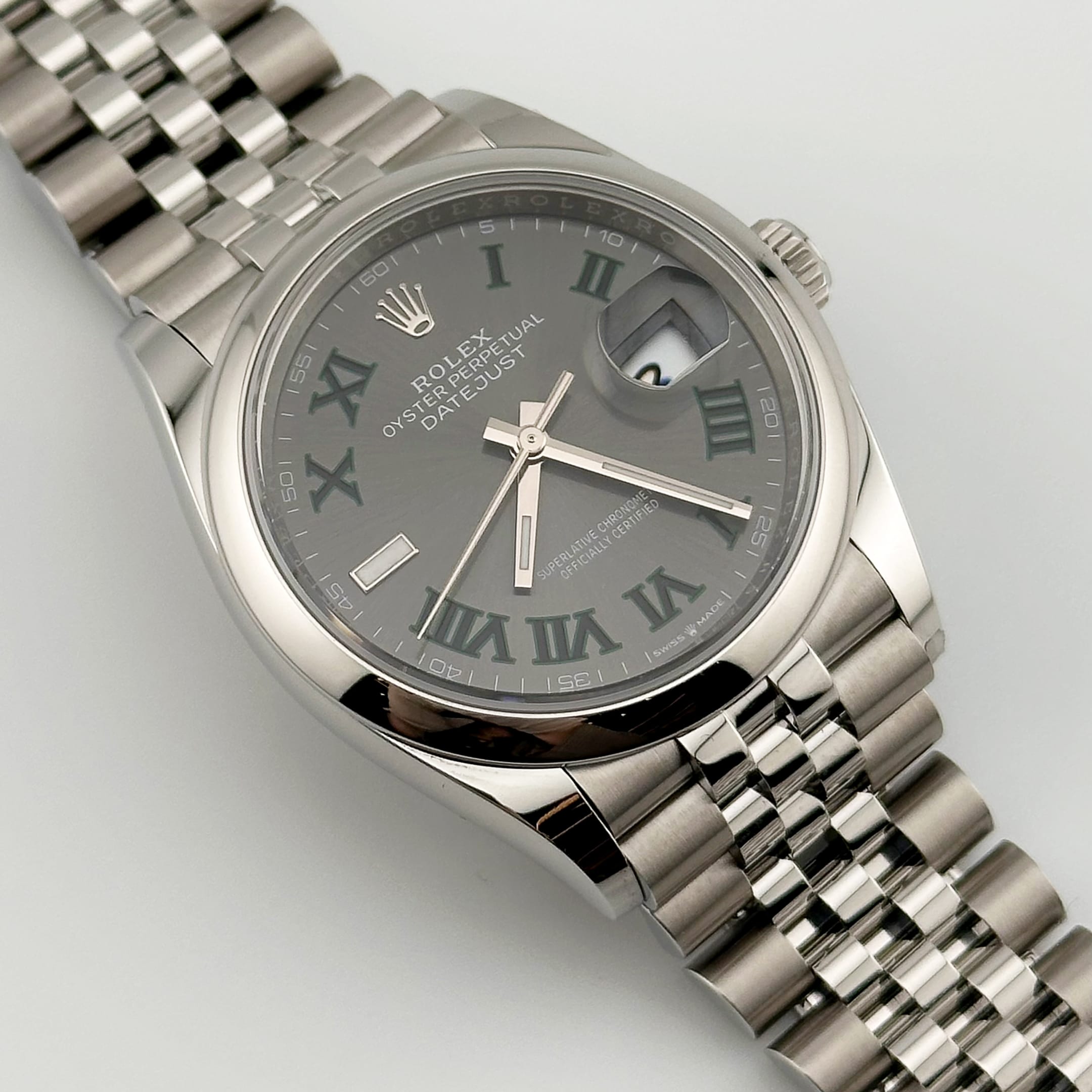 Rolex Datejust 36 126200 Stainless Steel 'Wimbledon' Slate Dial Jubilee (2026)