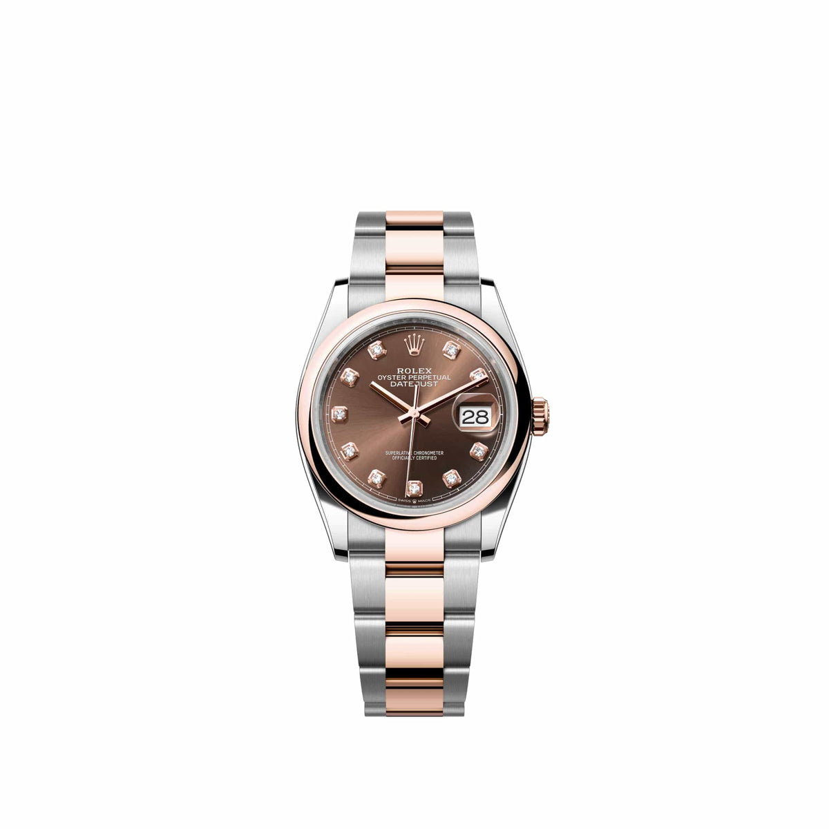 Rolex Datejust 36 126201 Rose Gold Stainless Steel Chocolate Diamond Dial Oyster (2026)