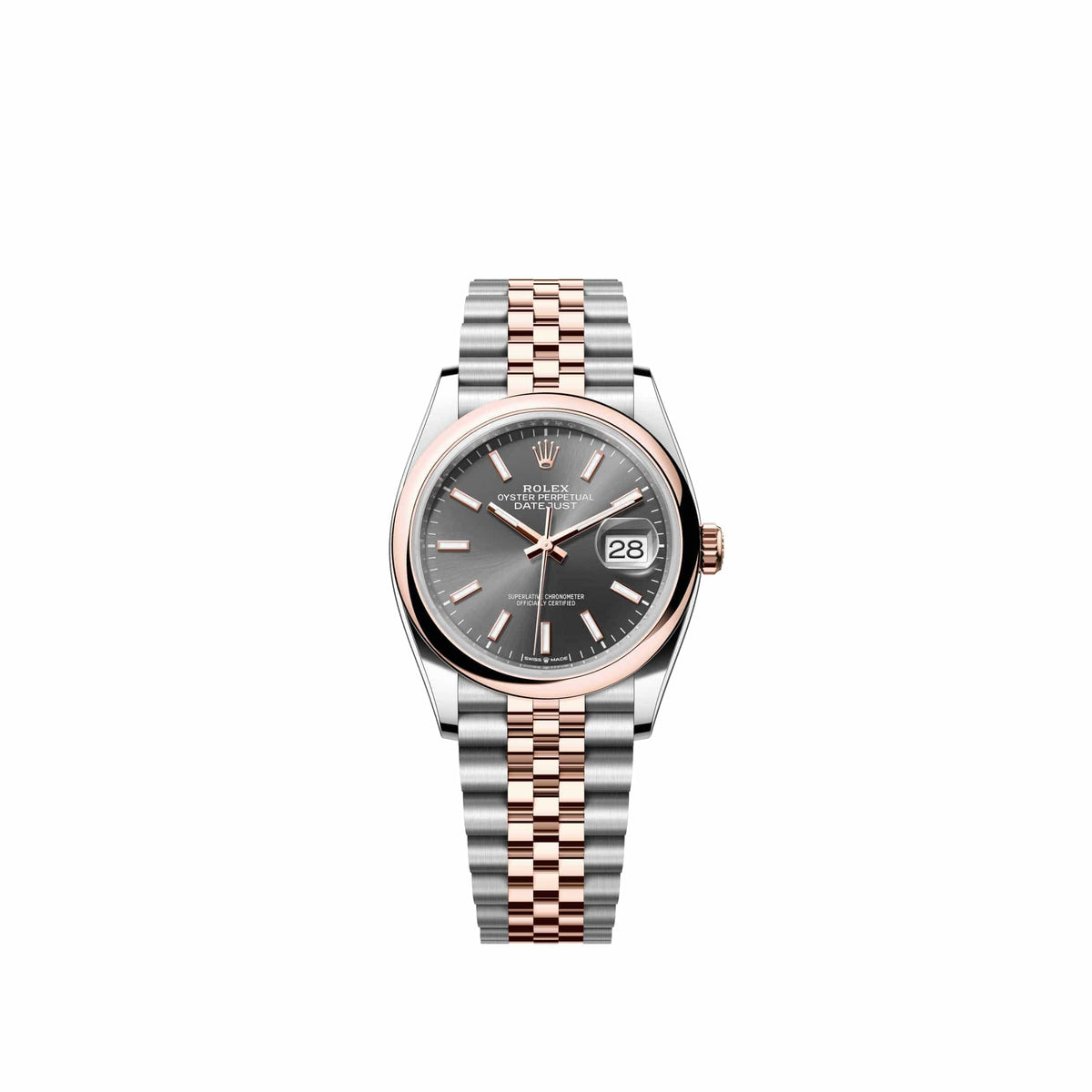Rolex Datejust 36 126201 Rose Gold Stainless Steel Slate Dial Jubilee (2026)