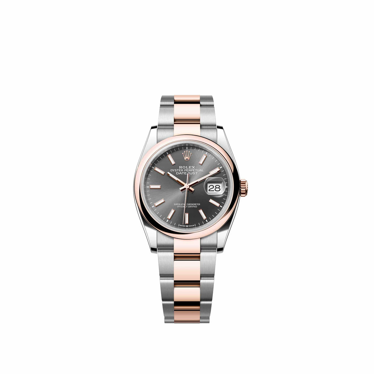 Rolex Datejust 36 126201 Rose Gold Stainless Steel Slate Dial Oyster (2026)