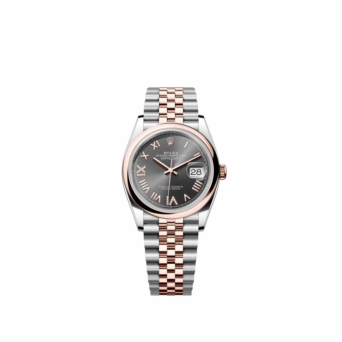 Rolex Datejust 36 126201 Rose Gold Stainless Steel Slate Diamond Dial Jubilee (2026)