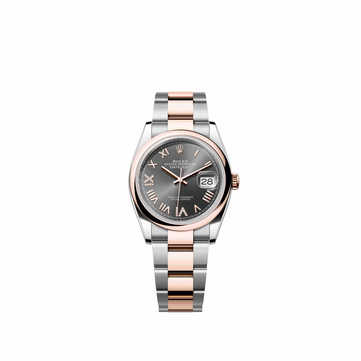 Rolex Datejust 36 126201 Rose Gold Stainless Steel Slate Diamond Dial Oyster (2026)