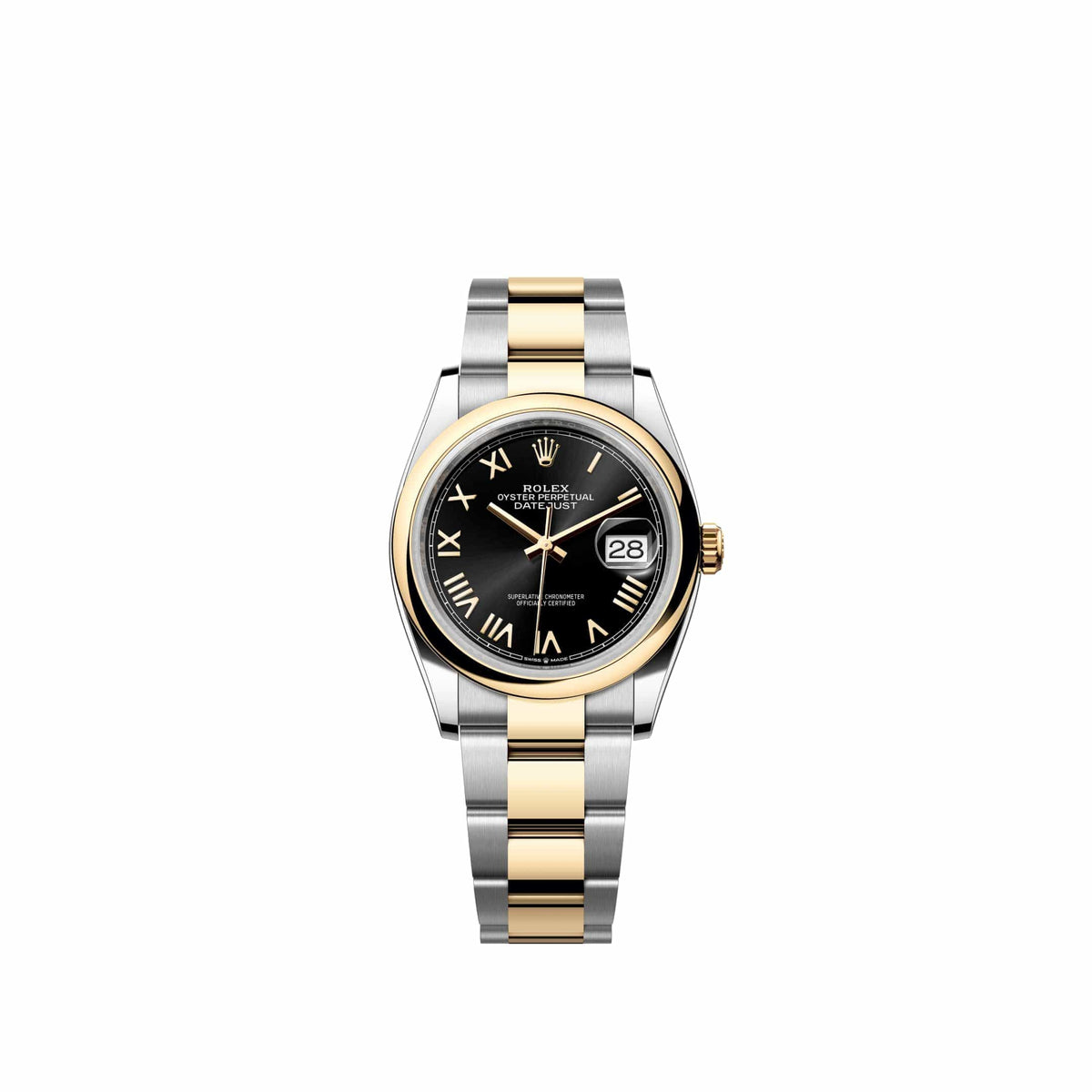 Rolex Datejust 36 126203 Yellow Gold Stainless Steel Black Roman Dial Oyster (2026)