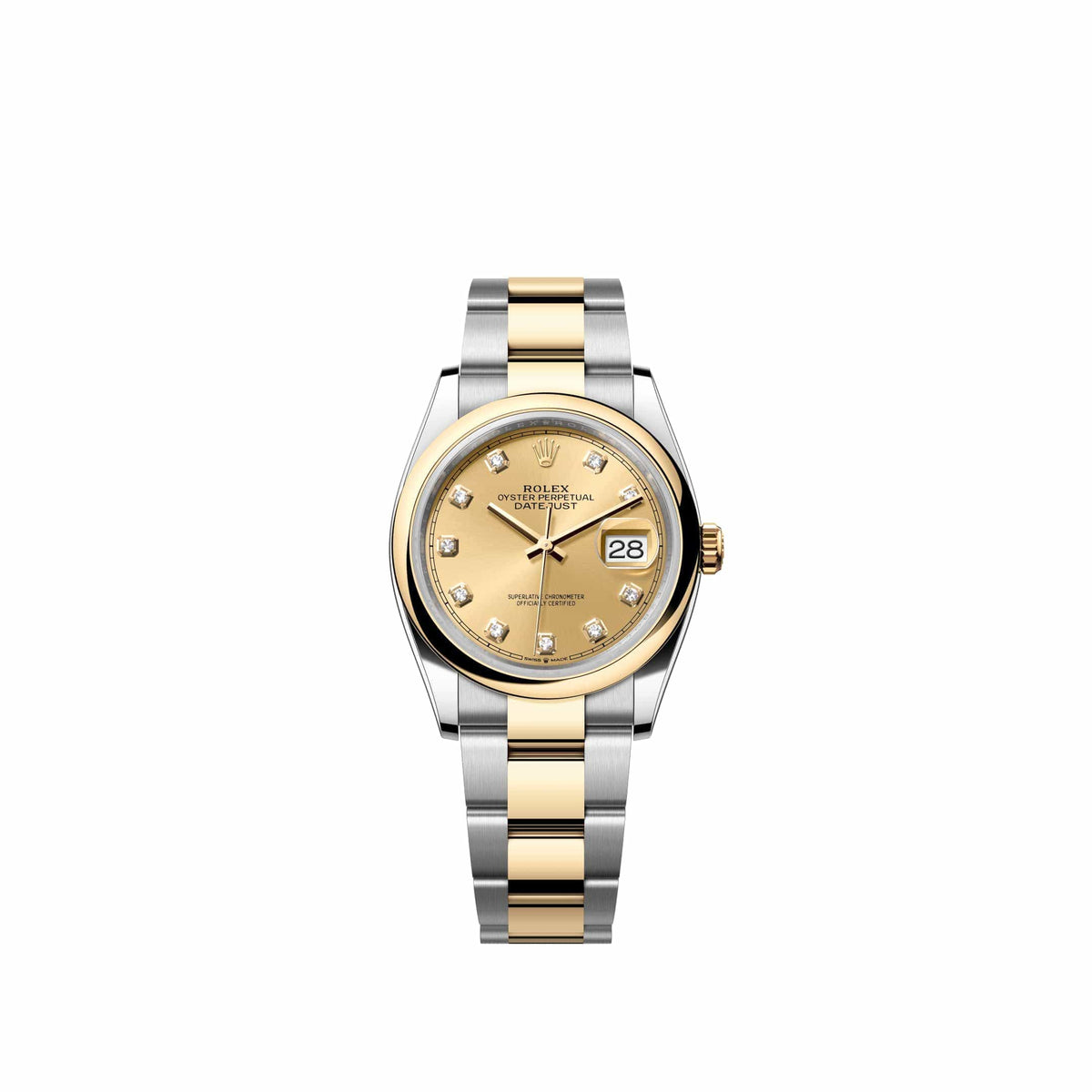 Rolex Datejust 36 126203 Yellow Gold Stainless Steel Champagne Diamond Dial Jubilee (2026)