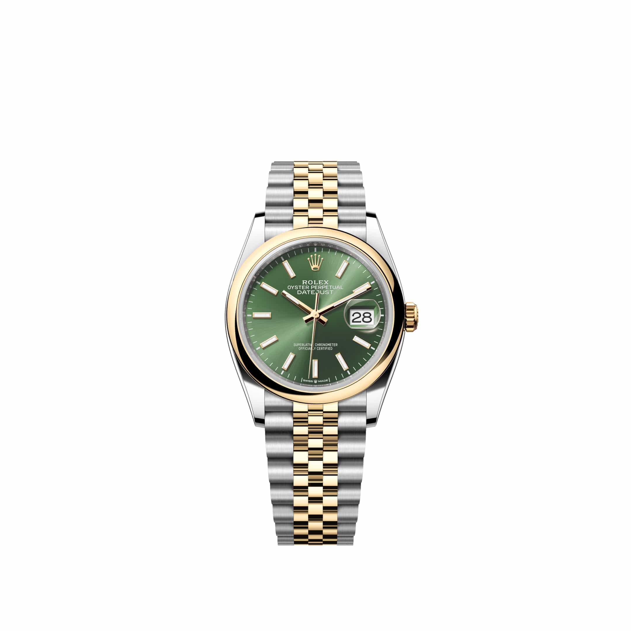 Rolex Datejust 36 126203 Yellow Gold Stainless Steel Olive Green Dial Jubilee (2026)