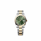 Rolex Datejust 36 126203 Yellow Gold Stainless Steel Olive Green Diamond Roman Dial Oyster (2026)