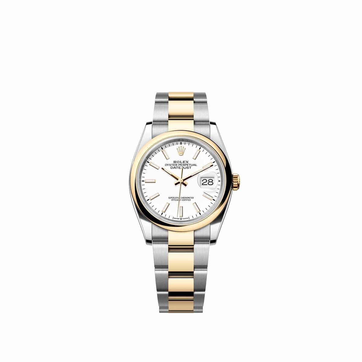 Rolex Datejust 36 126203 Yellow Gold Stainless Steel White Dial Oyster (2026)