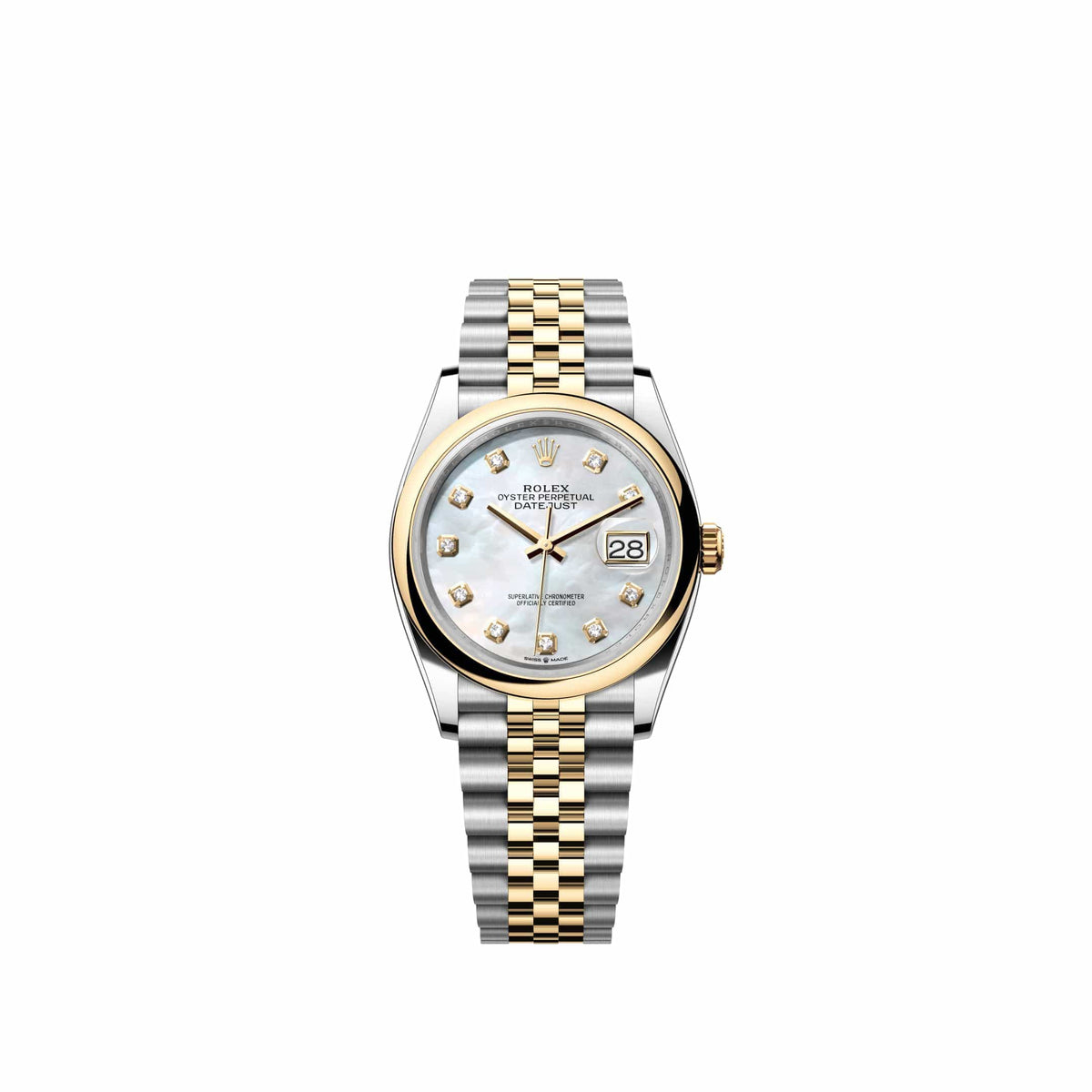 Rolex Datejust 36 126203 Yellow Gold Stainless Steel White Mother of Pearl Diamond Dial Jubilee (2026)