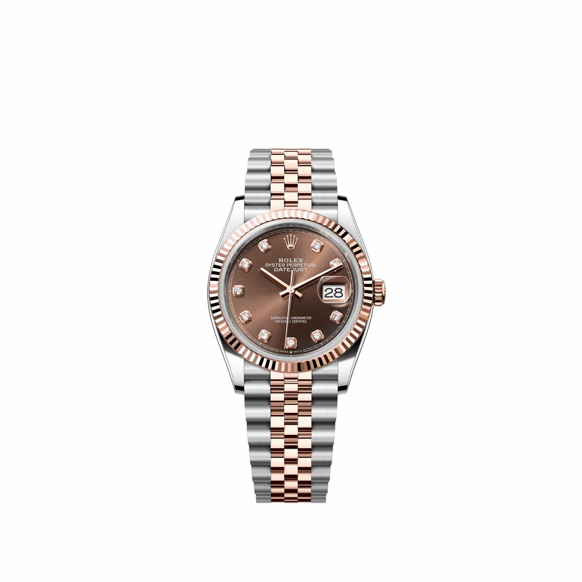 Rolex Datejust 36 126231 Rose Gold Stainless Steel Chocolate Diamond Dial Jubilee (2026)