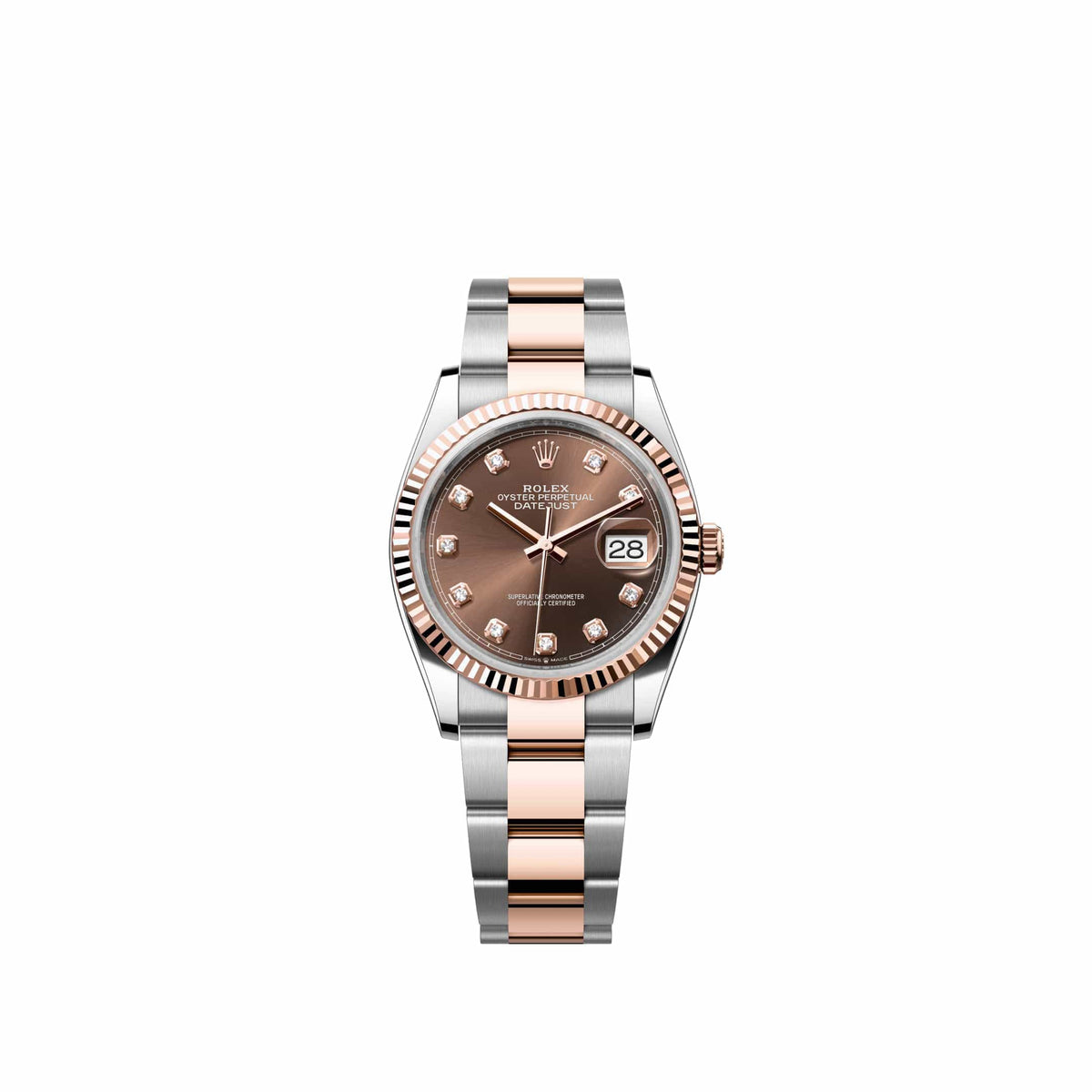 Rolex Datejust 36 126231 Rose Gold Stainless Steel Chocolate Diamond Dial Oyster (2026)