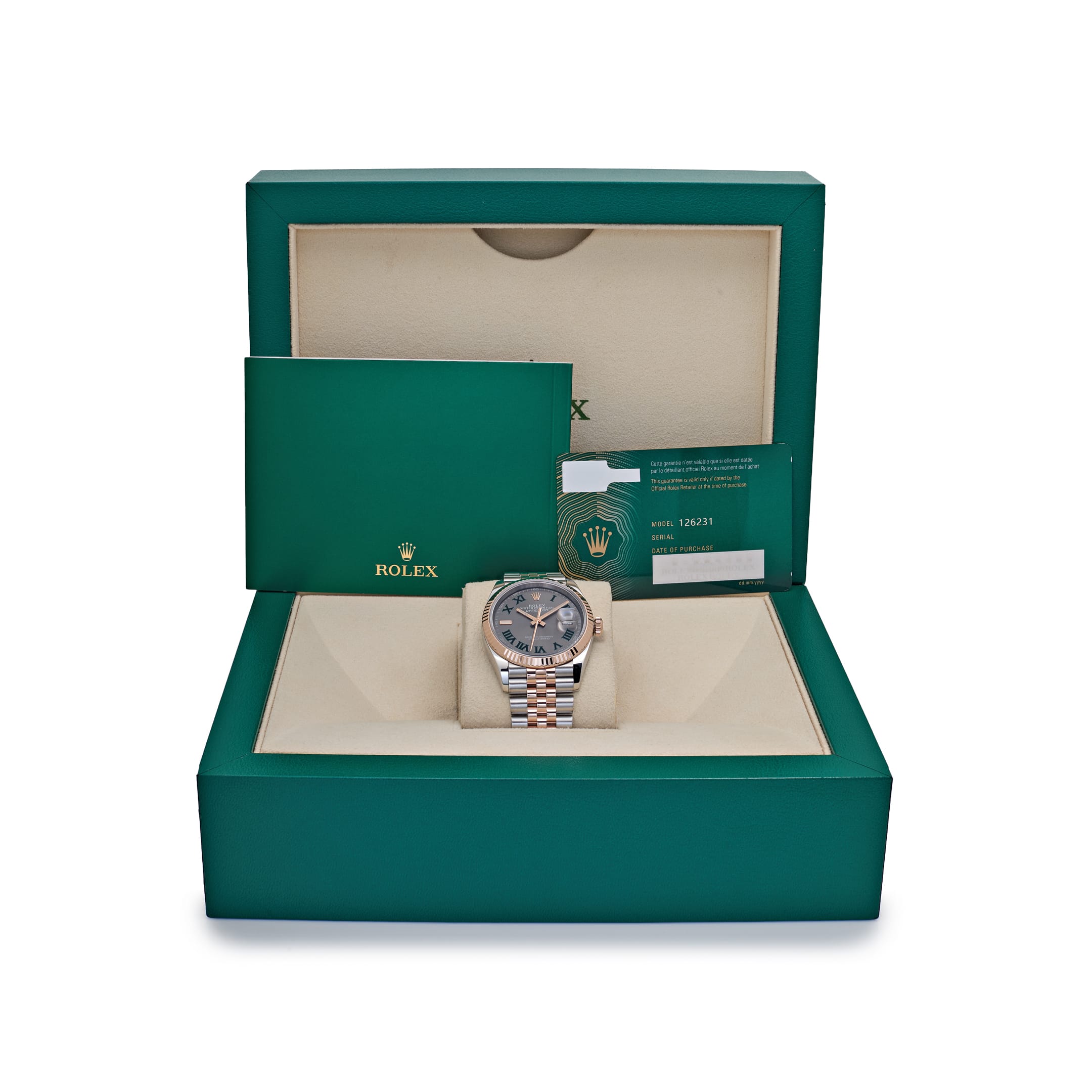 Rolex Datejust 36 126231 'Wimbledon' Stainless Steel Rose Gold Slate Dial Jubilee (2023)