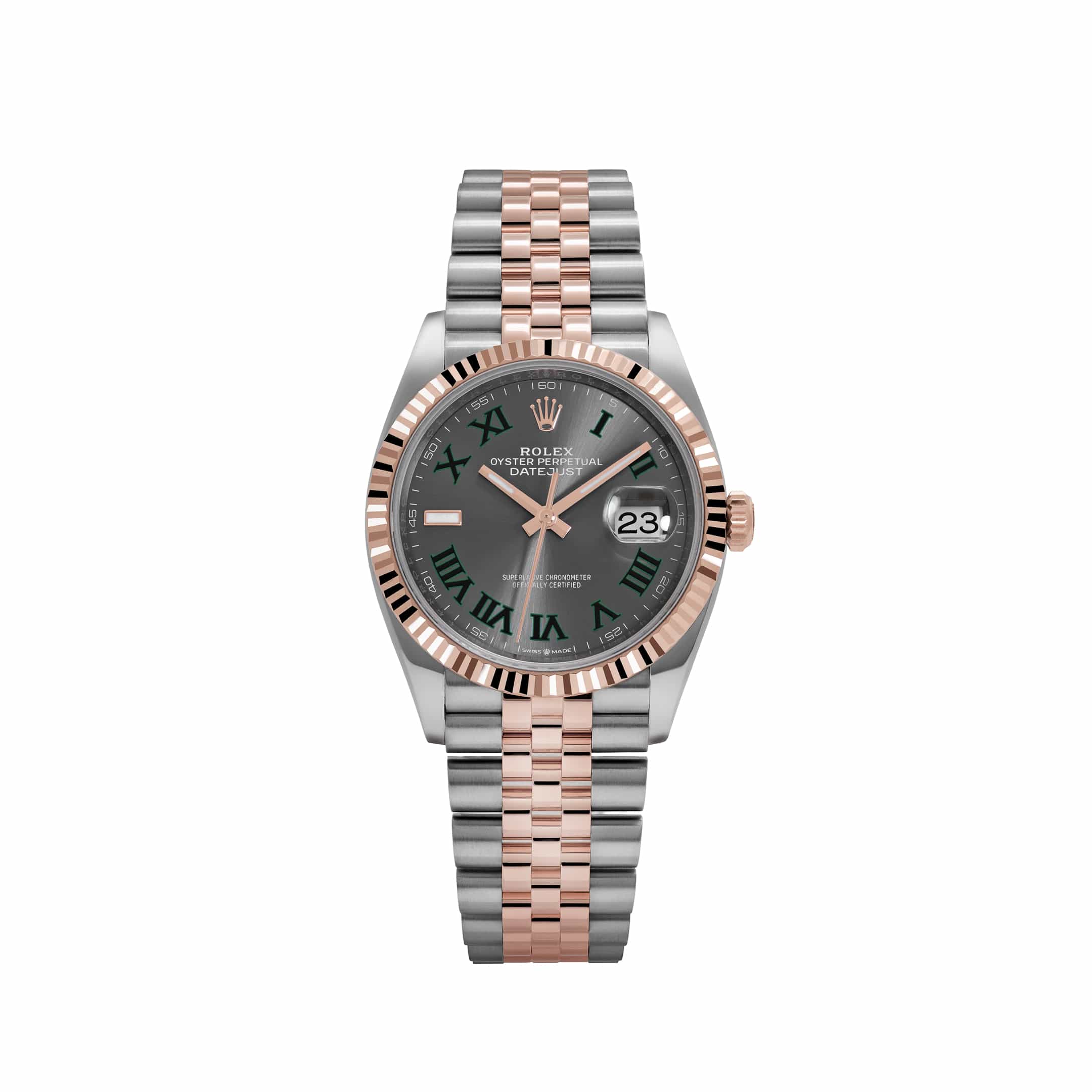 Rolex Datejust 36 126231 'Wimbledon' Stainless Steel Rose Gold Slate Dial Jubilee (2023)