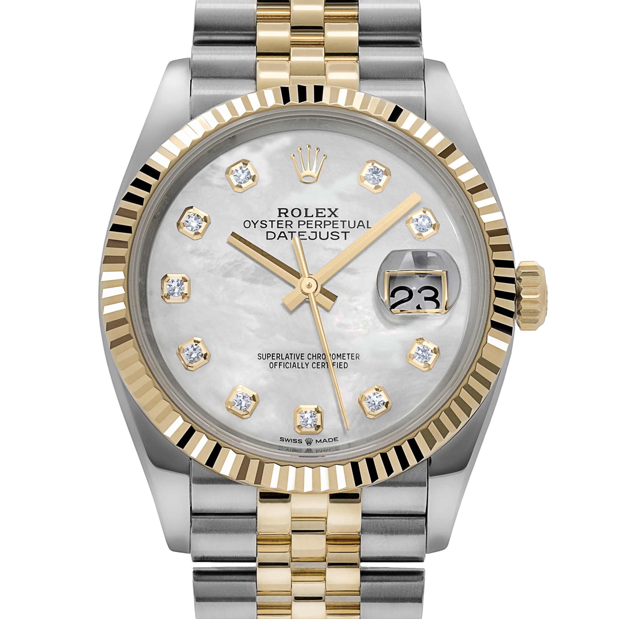 Rolex Datejust 36 126233 Stainless Steel Yellow Gold Mother of Pearl Diamond Dial Jubilee (2021)