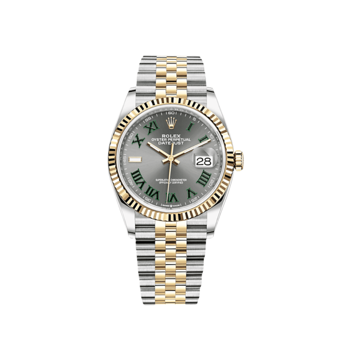 Rolex Datejust 36 126233 'Wimbledon' Stainless Steel Yellow Gold Slate Dial Jubilee (2026)