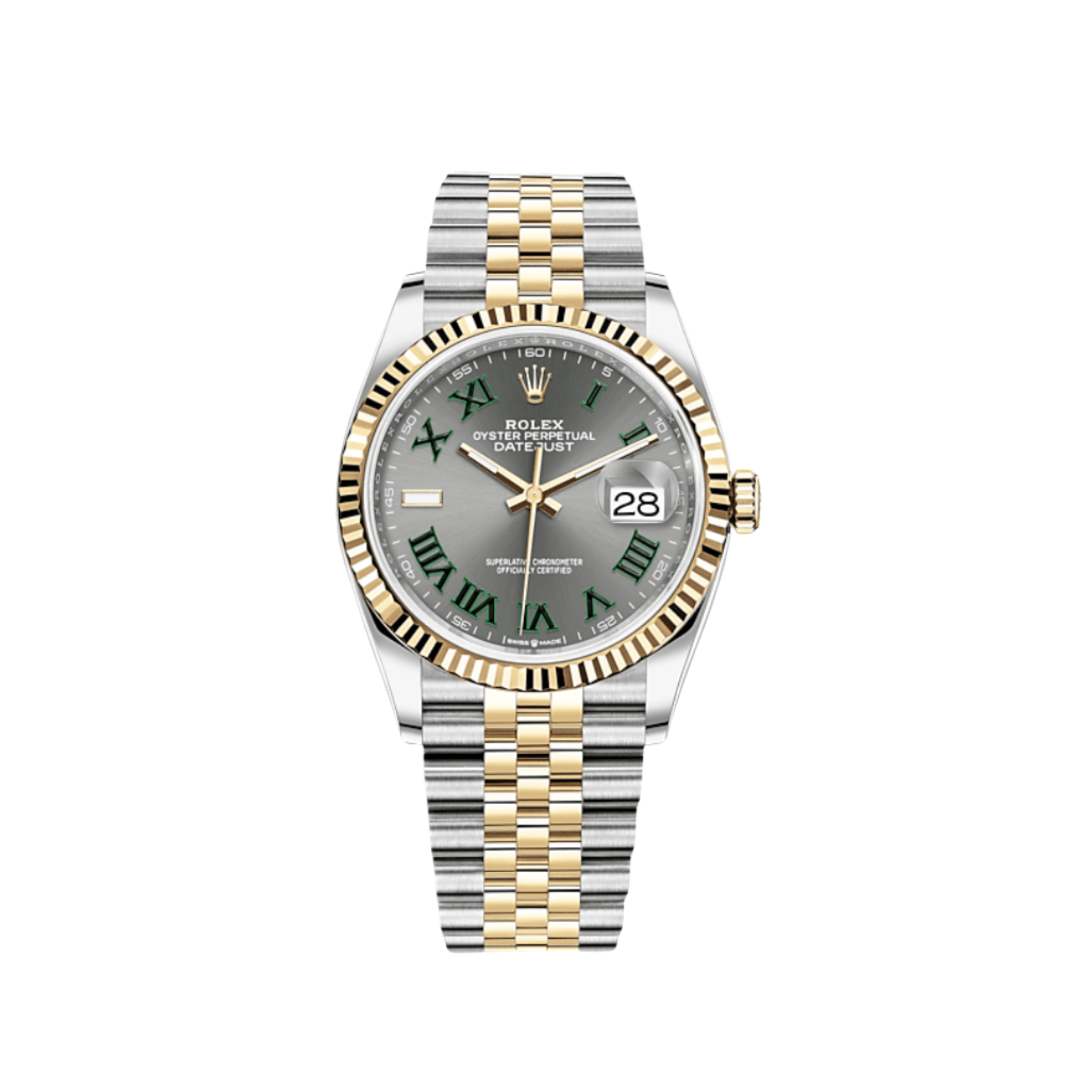 Rolex Datejust 36 126233 'Wimbledon' Stainless Steel Yellow Gold Slate Dial Jubilee (2026)