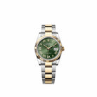 Rolex Datejust 36 126233 Yellow Gold Stainless Steel Olive Green Diamond Roman Dial Oyster (2026)