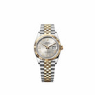 Rolex Datejust 36 126233 Yellow Gold Stainless Steel Silver Diamond Roman Dial Jubilee (2026)