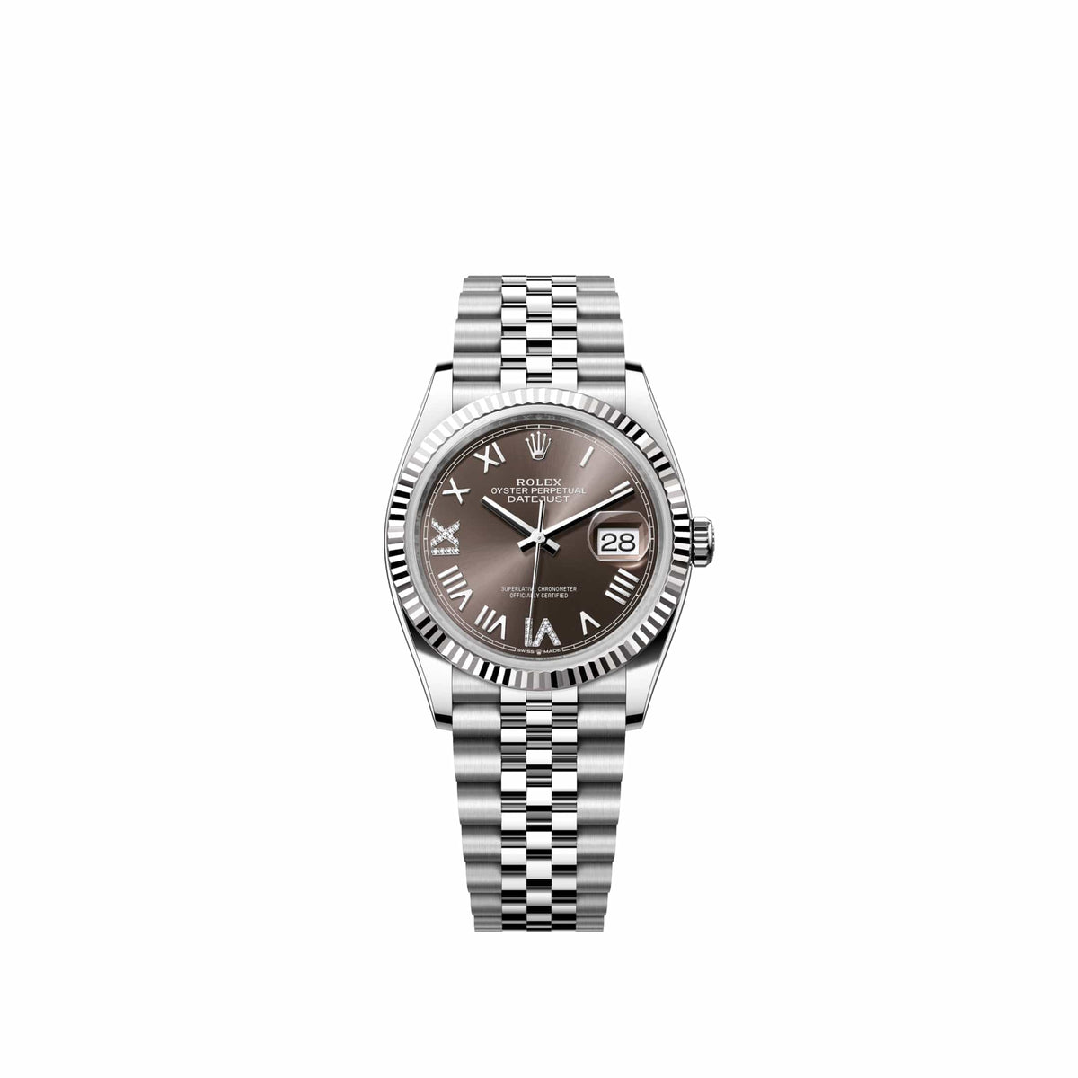 Rolex Datejust 36 126234 Stainless Steel Dark Grey Diamond Roman Dial Jubilee (2026)