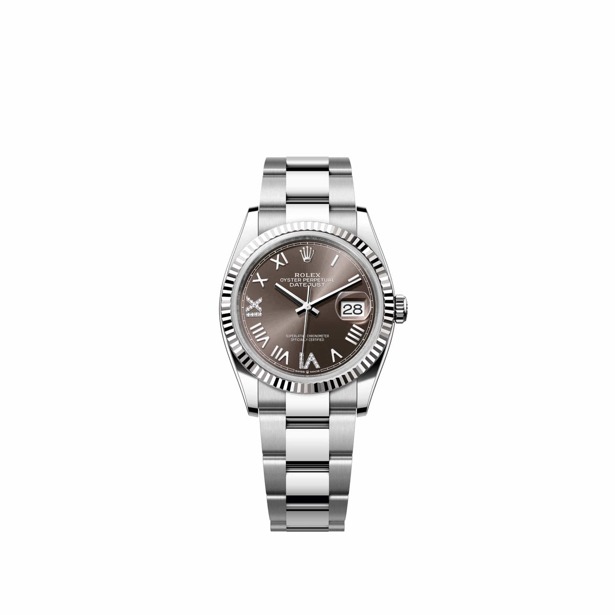 Rolex Datejust 36 126234 Stainless Steel Dark Grey Diamond Roman Dial Oyster (2026)