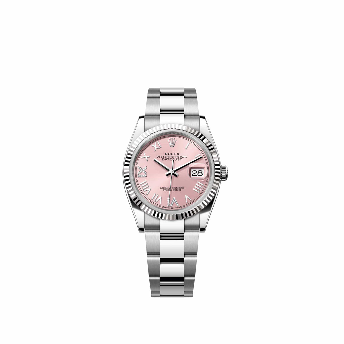 Rolex Datejust 36 126234 Stainless Steel Pink Diamond Roman Dial Oyster (2026)