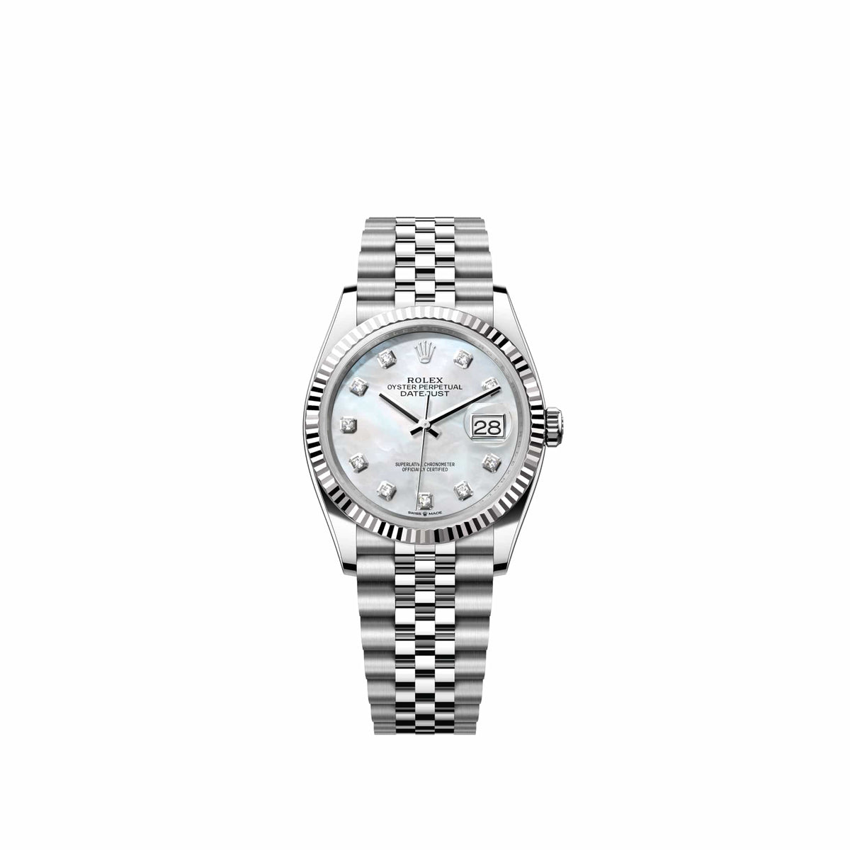 Rolex Datejust 36 126234 Stainless Steel White Mother of Pearl Diamond Dial Jubilee (2026)