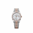 Rolex Datejust 36 126281RBR Rose Gold Stainless Steel White Mother of Pearl Diamond Dial Jubilee Diamond Bezel (2026)
