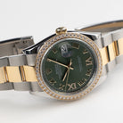 Rolex Datejust 36 126283RBR Stainless Steel Yellow Gold Olive Green Diamond Dial Diamond Bezel Oyster (2023)