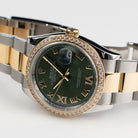 Rolex Datejust 36 126283RBR Stainless Steel Yellow Gold Olive Green Diamond Dial Diamond Bezel Oyster (2023)