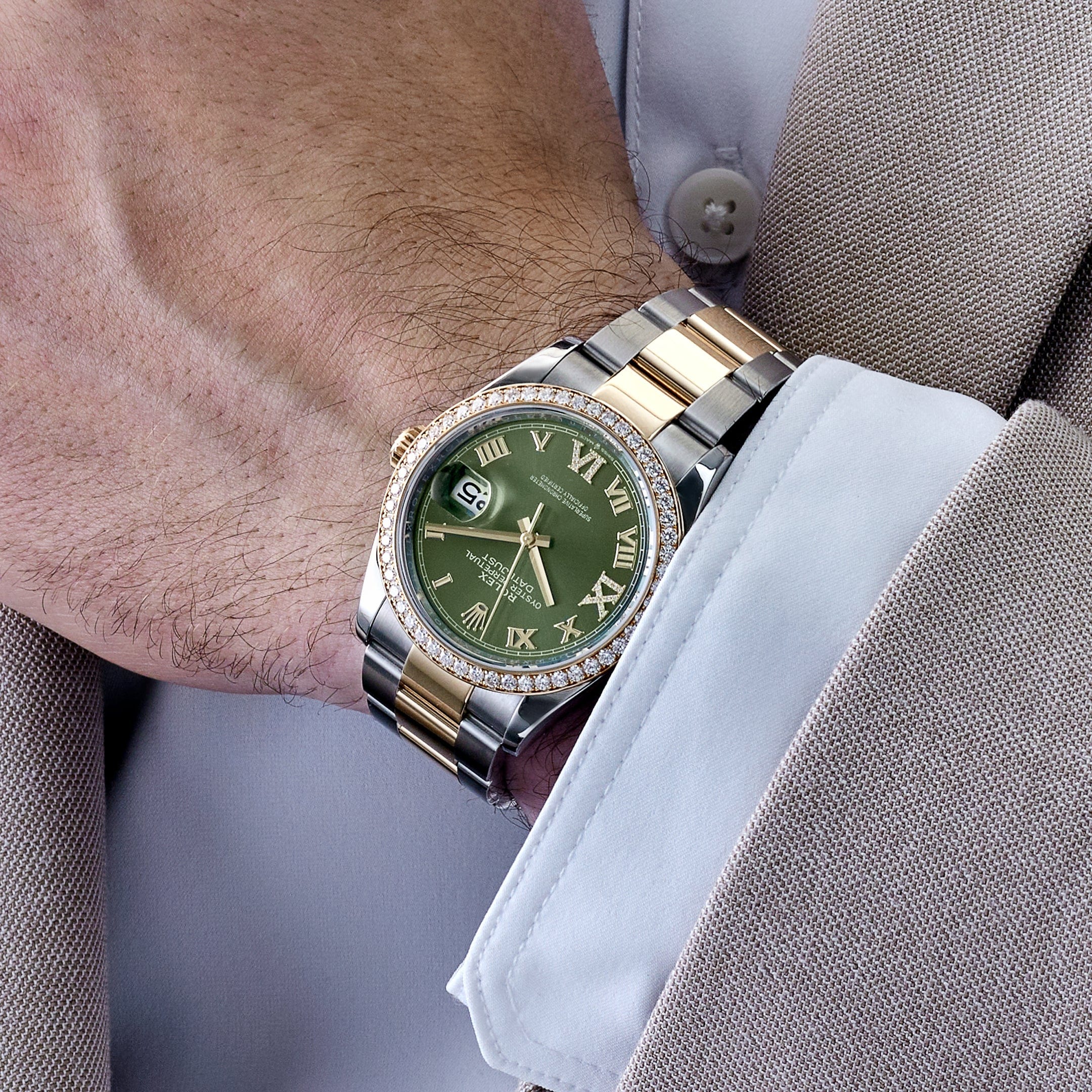 Rolex Datejust 36 126283RBR Stainless Steel Yellow Gold Olive