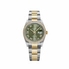 Rolex Datejust 36 126283RBR Stainless Steel Yellow Gold Olive Green Diamond Dial Diamond Bezel Oyster (2023)